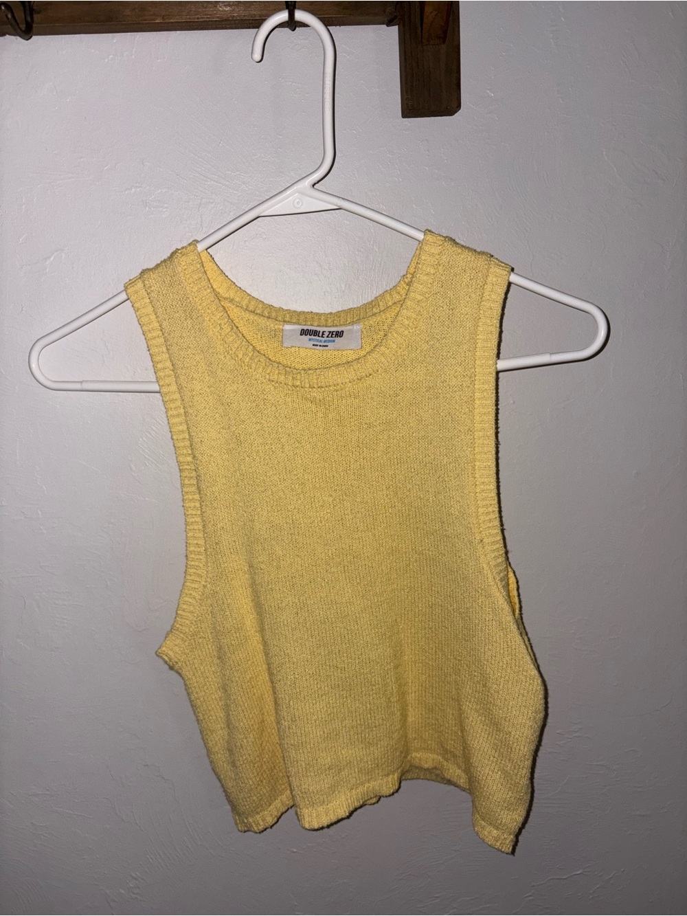 Double Zero Soft Yellow Knit Cropped Tank